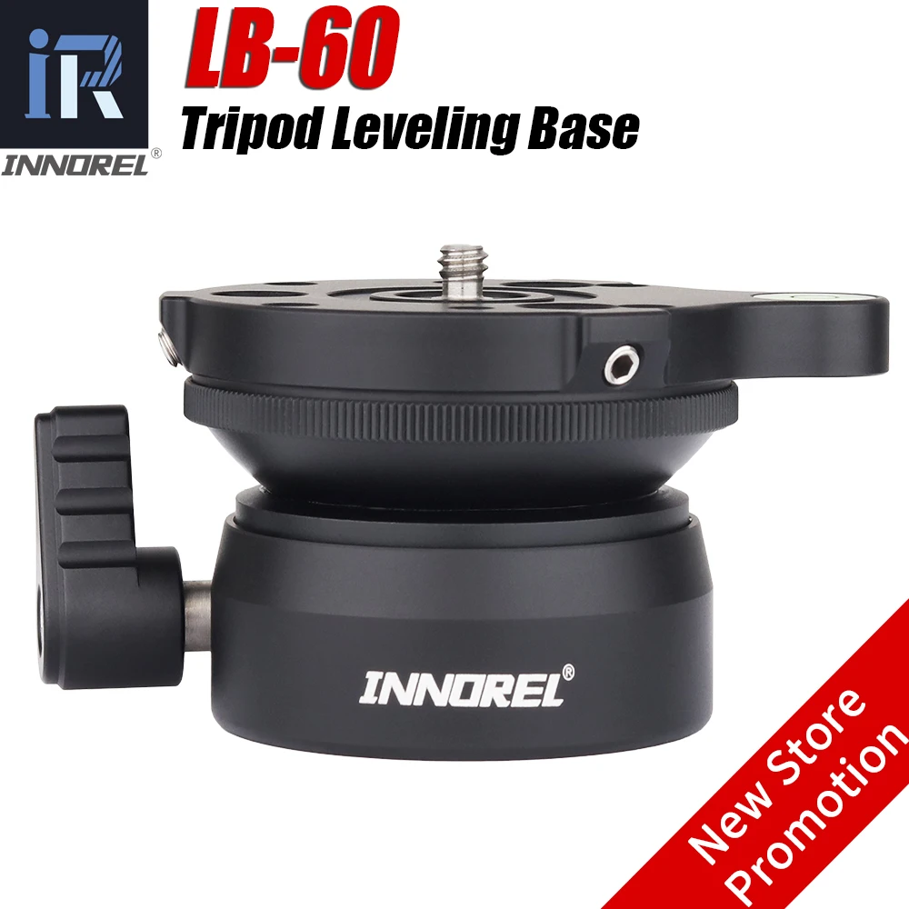 Innorel Lb60 Tripé Cabeça Nivelamento Base de Nível Horizontal Plataforma Ajuste para Profissional Fotografia Câmera Gravador Vídeo