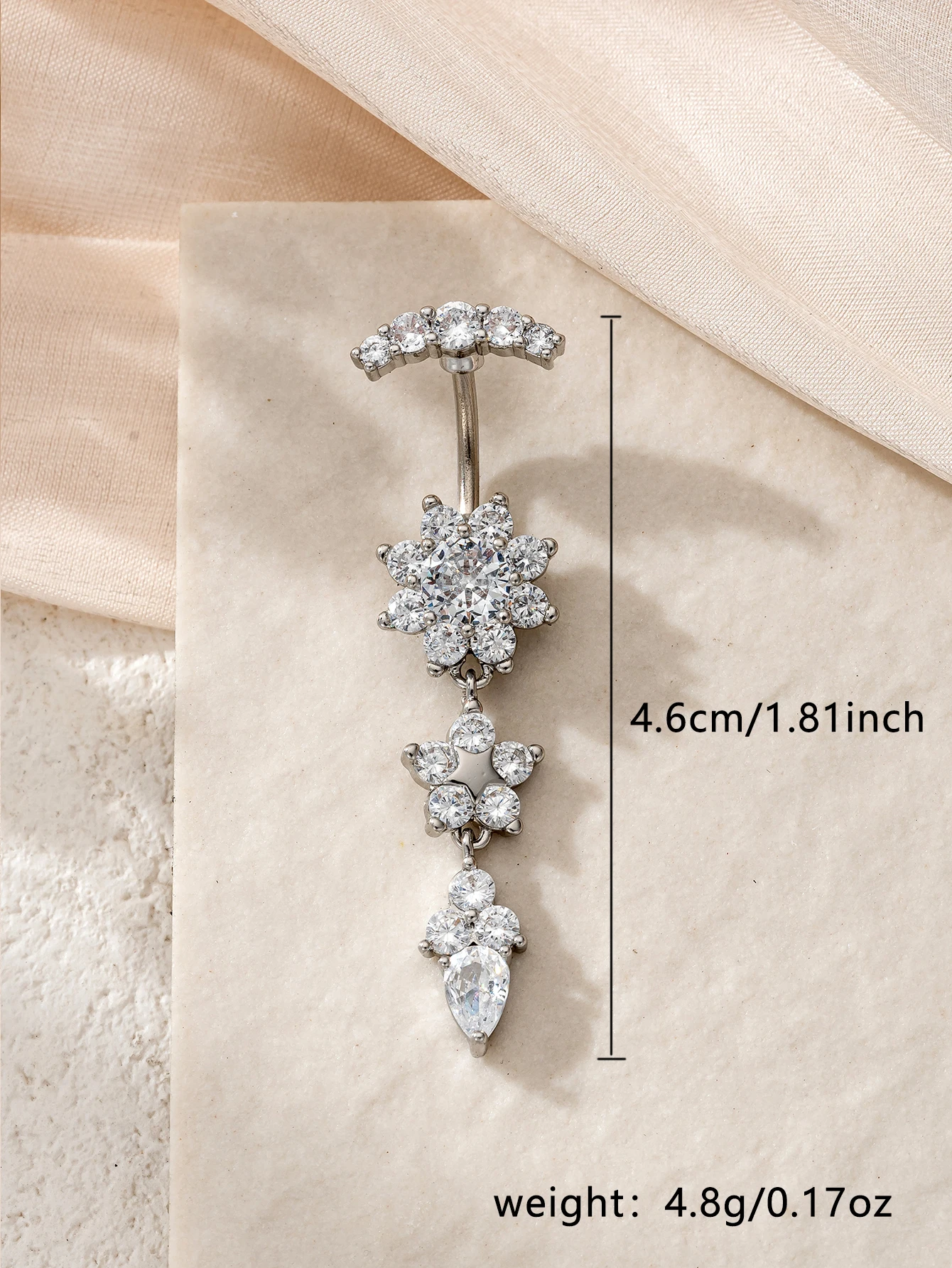 Womens Cube Zirconia Flower Ring Fashion Ball Jewelry