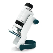 

Portable Handheld Biological Microscope Kit Pocket Powered Handheld Lab Magnifier LED 60X-120X School Science Educational Toys