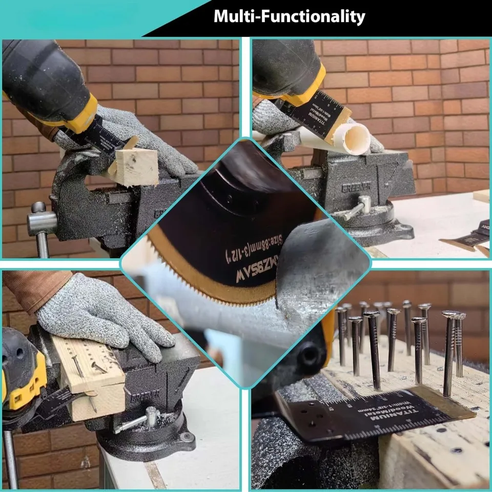 Premium Titanium Oscillating Multitool Blades for Versatile Cutting - 12 Pack