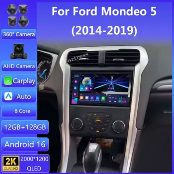 Android 16 Navigazione GPS QLED Touch Screen Per Ford Fusion Mondeo 5 2014-2019 Auto Radio Car Multimedia Video Player 4G WIFI BT