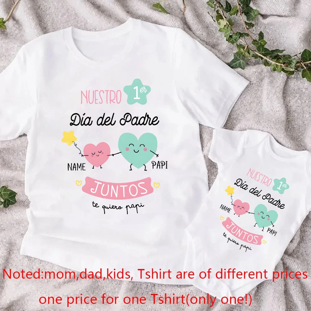 Personalized Father's Day Family Matching Outfits Custom Name Daddy Shirt Baby Bodysuit Family Clothes Fathers Day Gift Outfits 4