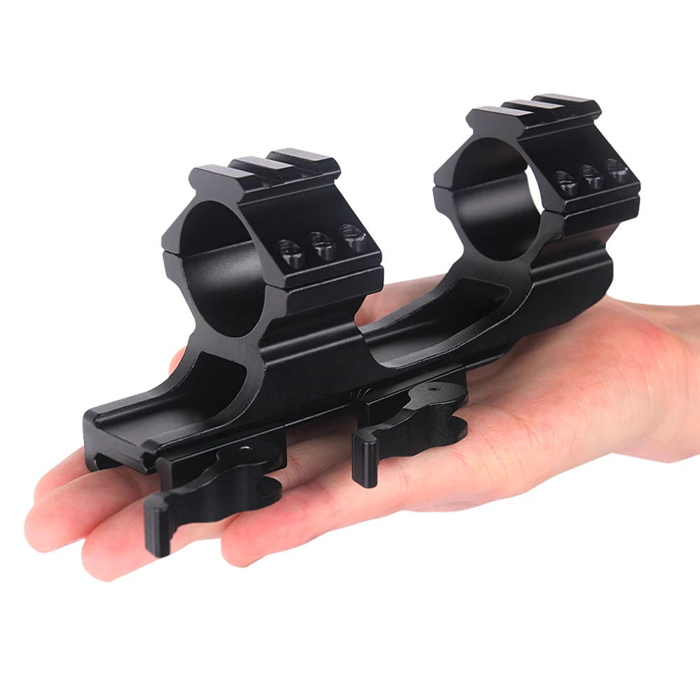 Scope Mount UniqueFire 25.4mm / 30mm Quick Release Cantilever Weaver Forward Reach Dual Ring Scope Mount for LED Flashlight