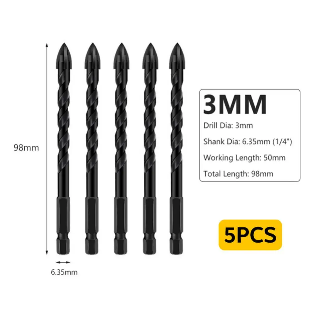 

Черные сверла для кирпичной кладки, керамическая плитка, семейный наконечник для стеклянной кирпичной плитки, бетона, пластика, дерева, кирпича, треугольная насадка