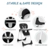 Sejoy Adjustable Baby High Chair with 5-Point Harness 3-Tier Tray & Wheels CE/CPC Certified Children's Dining Chair 4