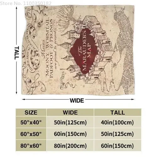 Ai Weier Extra Soft I Like Exercise Marauders Map Throw Blankets, Sherpa Flannel Travel Blanket Throw Wearable Blankets, Large 3
