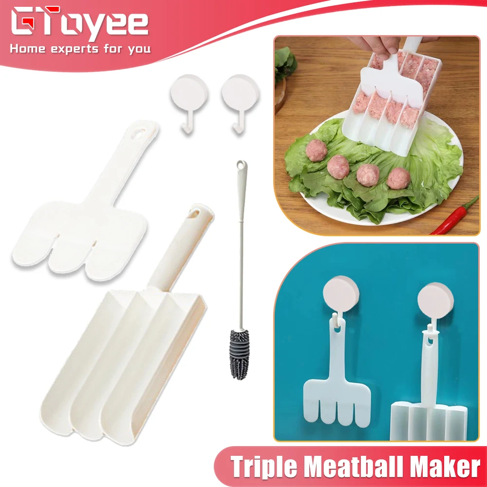 

Meatball Maker Machine Triple Set Fried Beef Meat Fish Balls Making Mold Non-Stick Meat Shaper Tools Kitchenware Cooking Gadgets