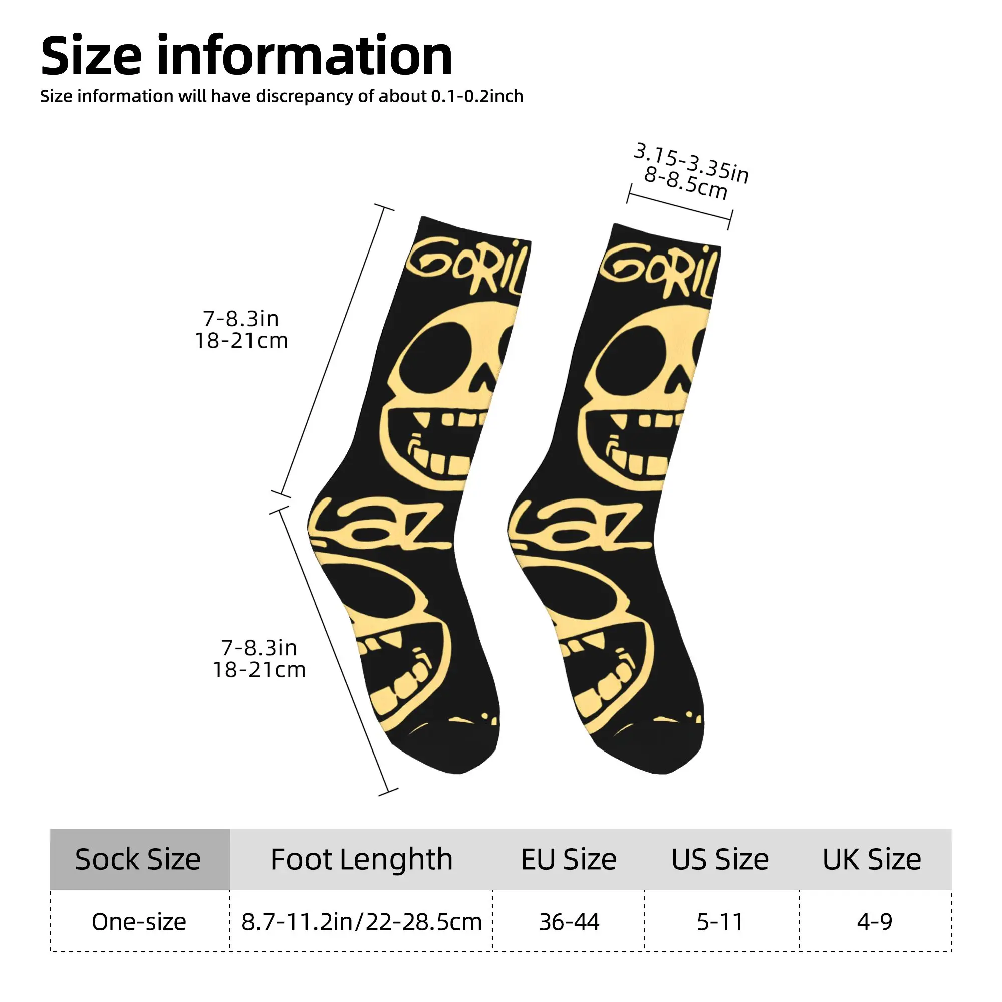 Gorillaz Autumn Rock Band Fun High-Quality Anti-Skid Skate Socks