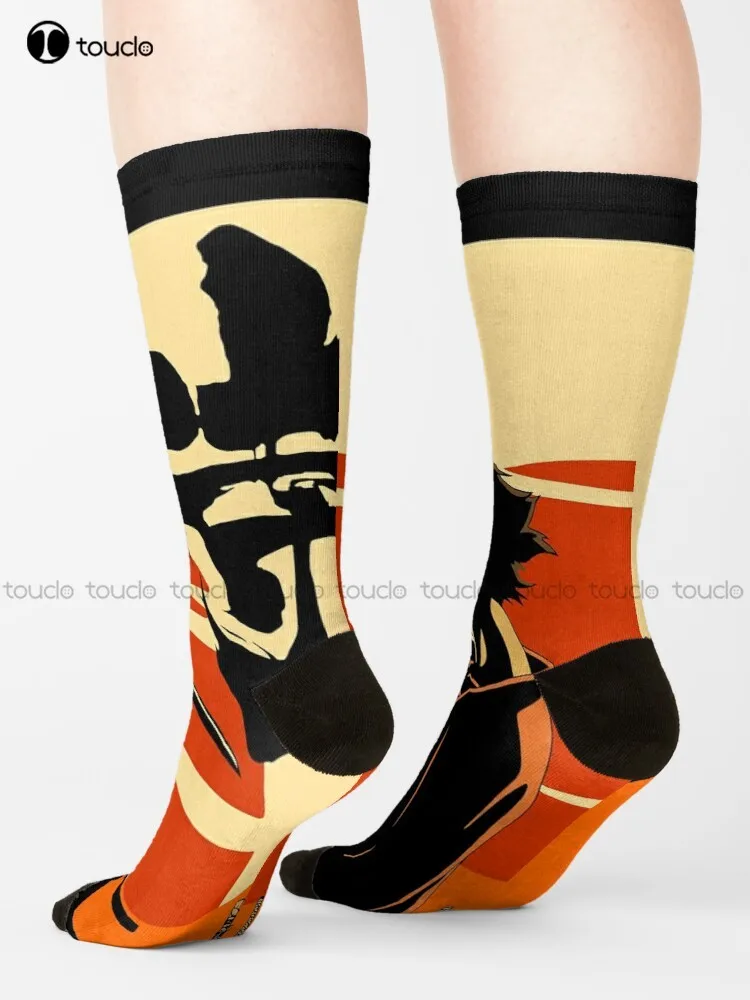 

Sunset Samurai Socks Men'S Novelty Socks Harajuku Personalized Custom Unisex Adult Teen Youth Socks 360° Digital Print Retro Art