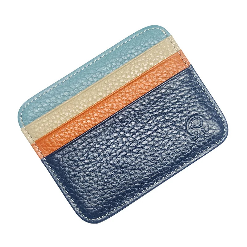 Genuine Leather Card Holder - Thin Wallet for ID/Bank/Credit Cards, Compact Cash & Bus Card Case (RFID Protection)