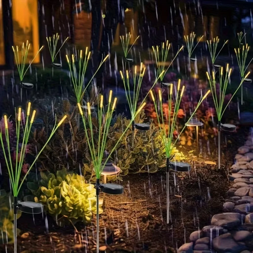 Solar Bubble Reed Light 6/8/10 LED Waterproof Outdoor Garden Lawn Decorative Stake Lamp for Patio Yard Christmas Wedding Path