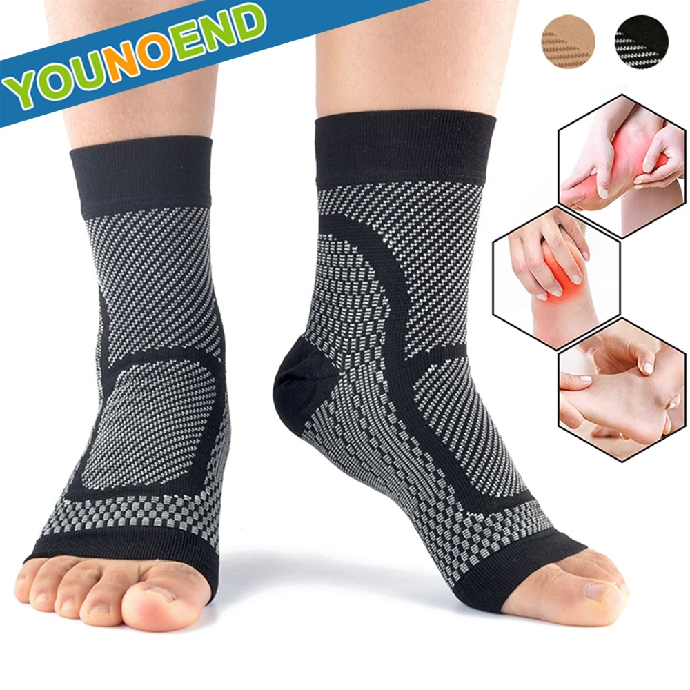 1Pair Sports Ankle Brace Compression Sleeves Relieves Achilles
