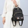 Fashion Nylon Backpack For Women Embroidery Design Student School Bag Leisure Travel Rucksack Popular Girl Commuting Sac A Dos 2