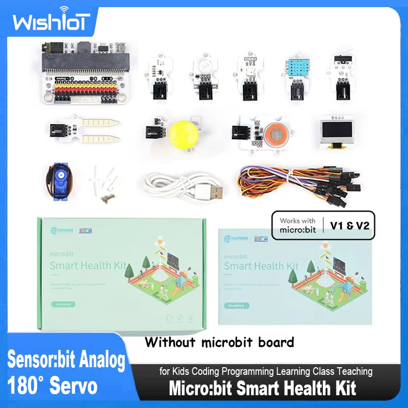 Sensor:bit Analog UV Sensor PIR Sensor Micro:bit Smart Health Kit 180&deg; Servo for Kids Coding Programming Learning Class Teaching