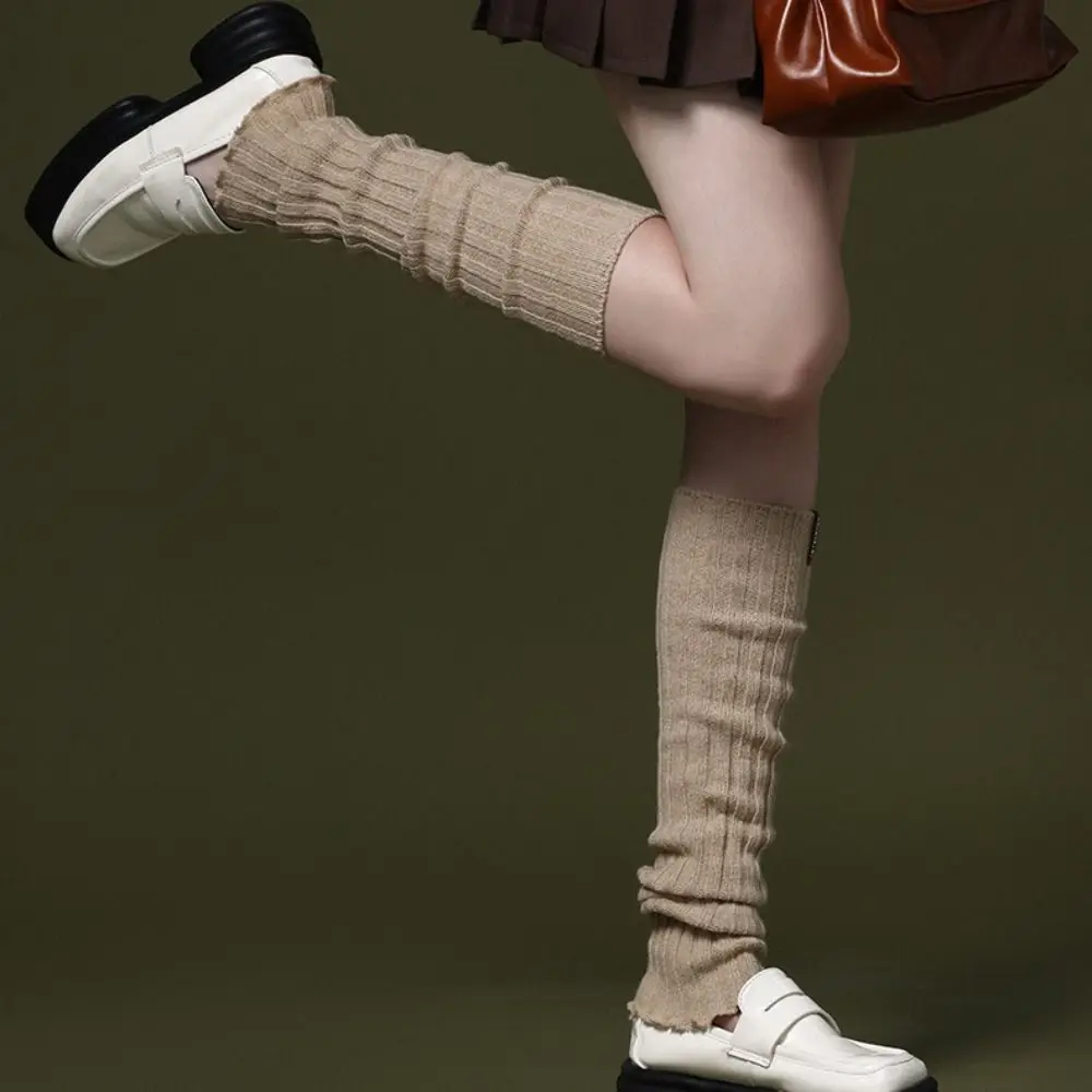 

Harajuku Jk Leg Warmers Sweet Japanese Style Solid Color Knitted Leg Cover Balletcore Lolitas Leg Socks Pile Socks