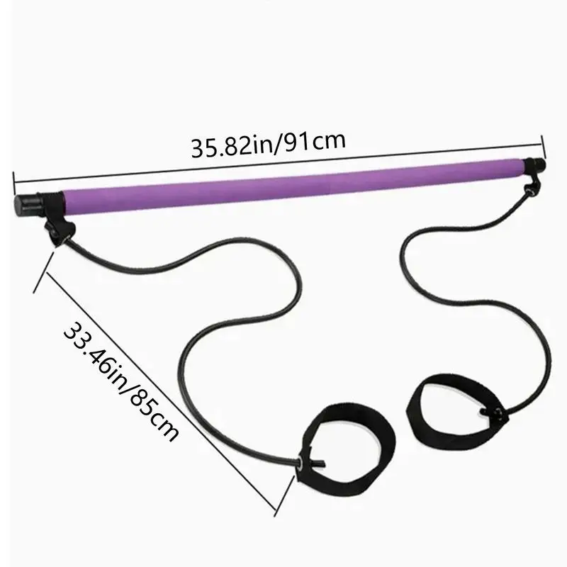 Pilates Stretch Fusion Bar Sculpting Fusion Pilates Bar Elastic Lightweight Easy Installation Multifunctional Portable Fitness