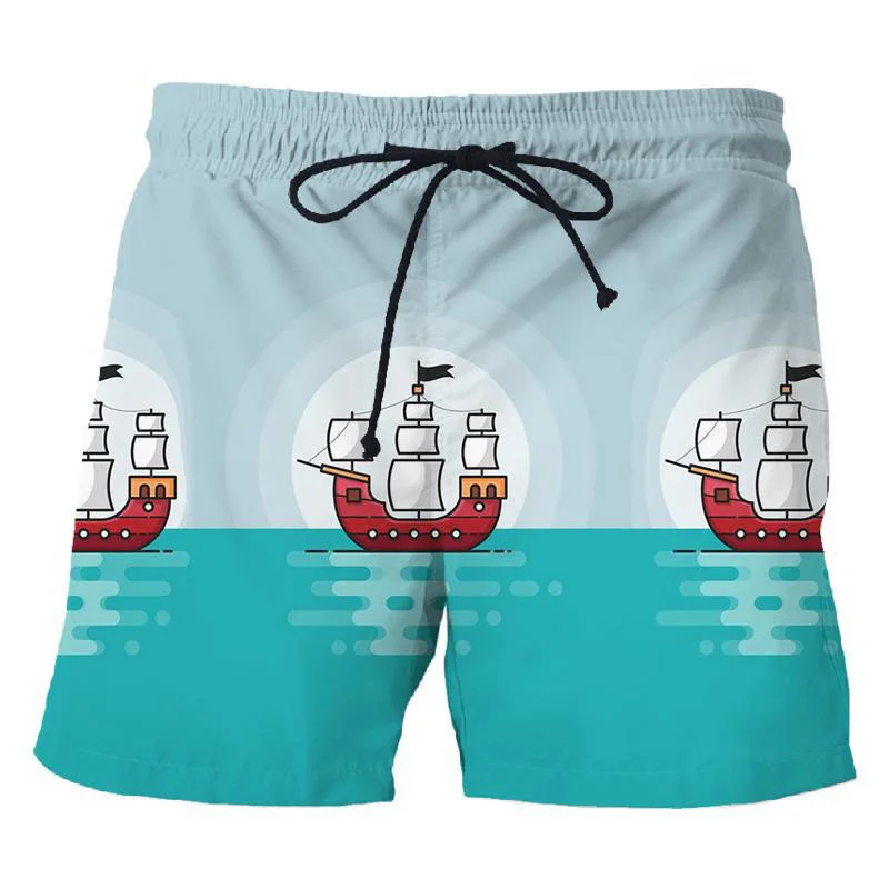 

Cartoon 3D Print Hawaiian Men's Beach Shorts Fashion Summer Vacation Surf Board Shorts Kids Sports Swimming Trunks Short Pants