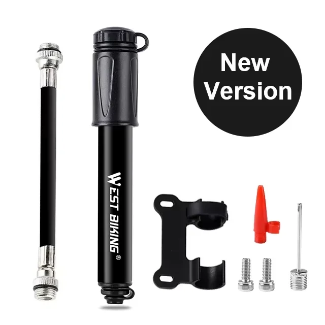 Compact High-Pressure Aluminum Bike Pump - Portable & Efficient Tire Inflator