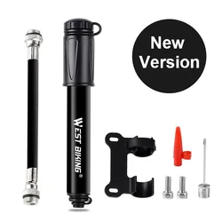 Compact High - Pressure Aluminum Bike Pump - Portable & Efficient Tire Inflator (100PSI Black)