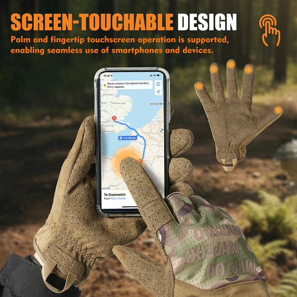 Enhanced Outdoor Tactical Gloves - Full Finger, Touch Screen Compatible, Anti-Slip Design