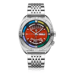 Luxury Men's Dual Calendar Waterproof Steel Wristwatch - European & American Style Fashion, Perfect for Business Casual, Unique Trendy Design, Ideal Gift for Him (Red)
