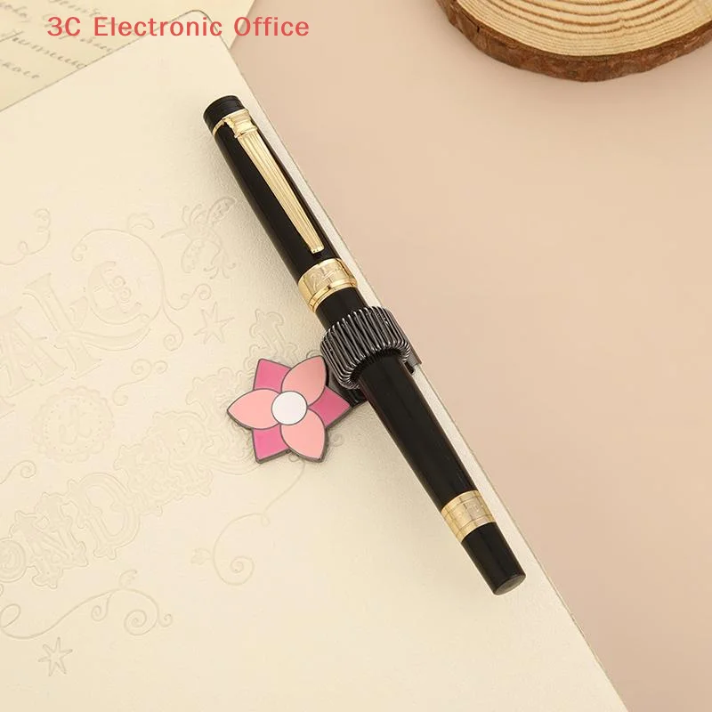 꽃 모양 금속 펜 클립, 스프링이 있는 창의적인 스프링 클립, 학생용 노트북 펜 클립, 학교용