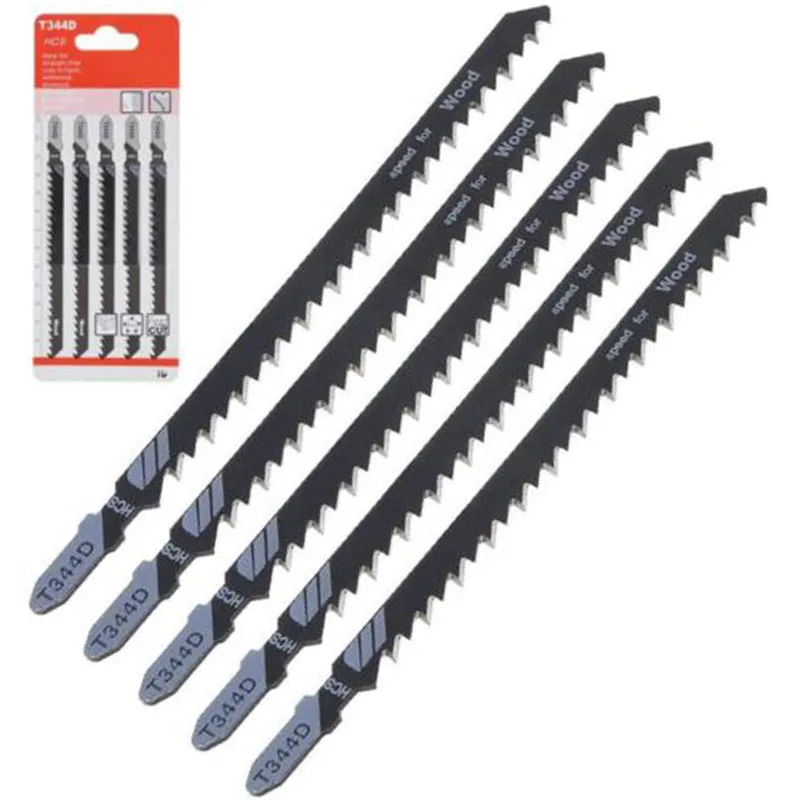 Jig Saw Blades 5PACK Jigsaw Blade Cutting Tools Wood Sheet Panels Extra Long 6T T344D 152mm Woodworking Tool Fast Straight Cutting