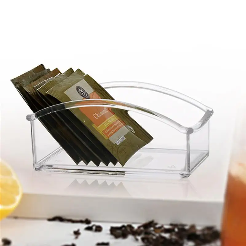 Acrylic Transparent Tea Bag Tea Box Organizer Office Bag Box Organizer Office Storage Utensil Drawer tea bag organizer