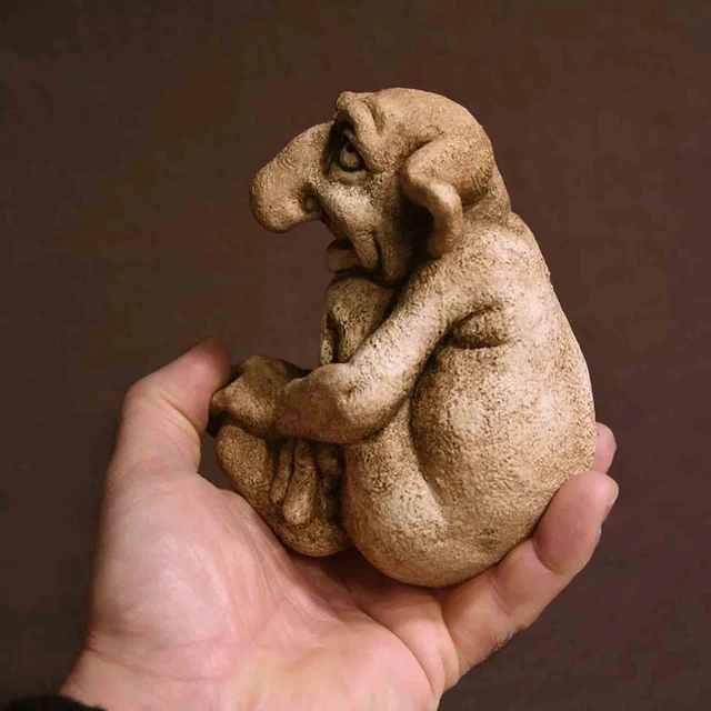 Vízköpő Szobor Csintalan Ház Buddys Otthoni És Kerti Dekoráció Elszáradt Öreg Ember Templom Kert Udvari - Image 3