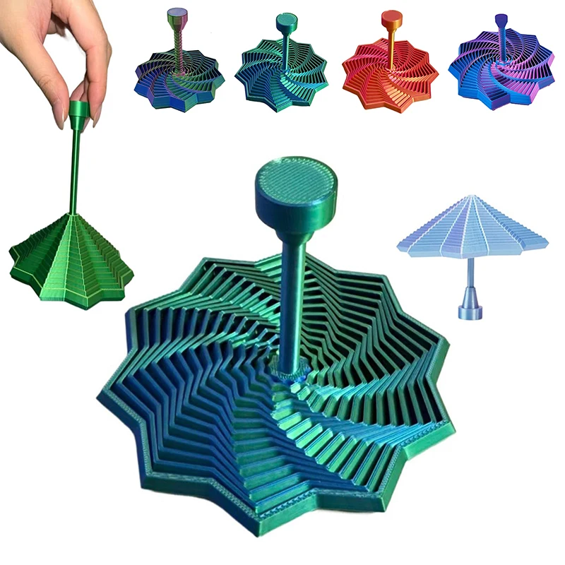4.33Inch 3D Printed Expandable Fractal Fidget Star Octagonal Sensory Toy with Detachable Handle for Stress Relief