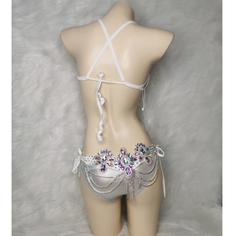 Samba Carnival Bra e Belt Set para Mulheres, Sexy, Rainbow Stone, Real,  Frete Grátis, C013, 2