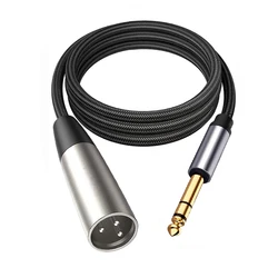 Premium XLR to 1/4 TRS Stereo Balanced Audio Cable for Professional Sound Equipment (6.5mm to XLR Male)
