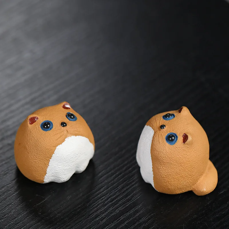 

Purple Clay Tea Pets Fortune Cat Ornaments Tea Ceremony Cute Cats Home Decoration
