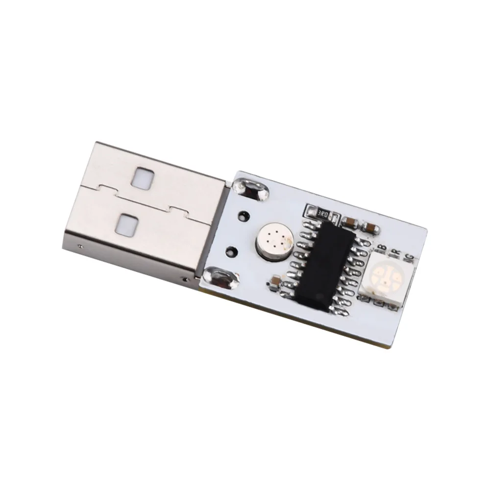Mini Pocket Card USB Power LED Module1W LED Intelligent Chinese/English Voice Control Night Light Module 6 Colors Freely Change