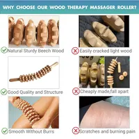 Natural Curved Wooden Massage Roller for Waist and Thigh, Multi-Functional Body Roller for Cellulite Reduction & Muscle Tension 5