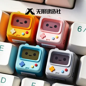 Tastiera Meccanica HCY Retro Gaming con Tasti Trasparenti in Resina, Accessori per PC Gaming, Idea Regalo