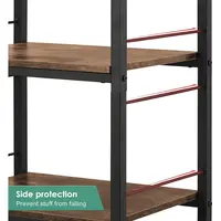 4-Tier Rolling Kitchen Island Cart with Storage, Wood Top, Ideal for Serving and Organizing in Home or Office 3