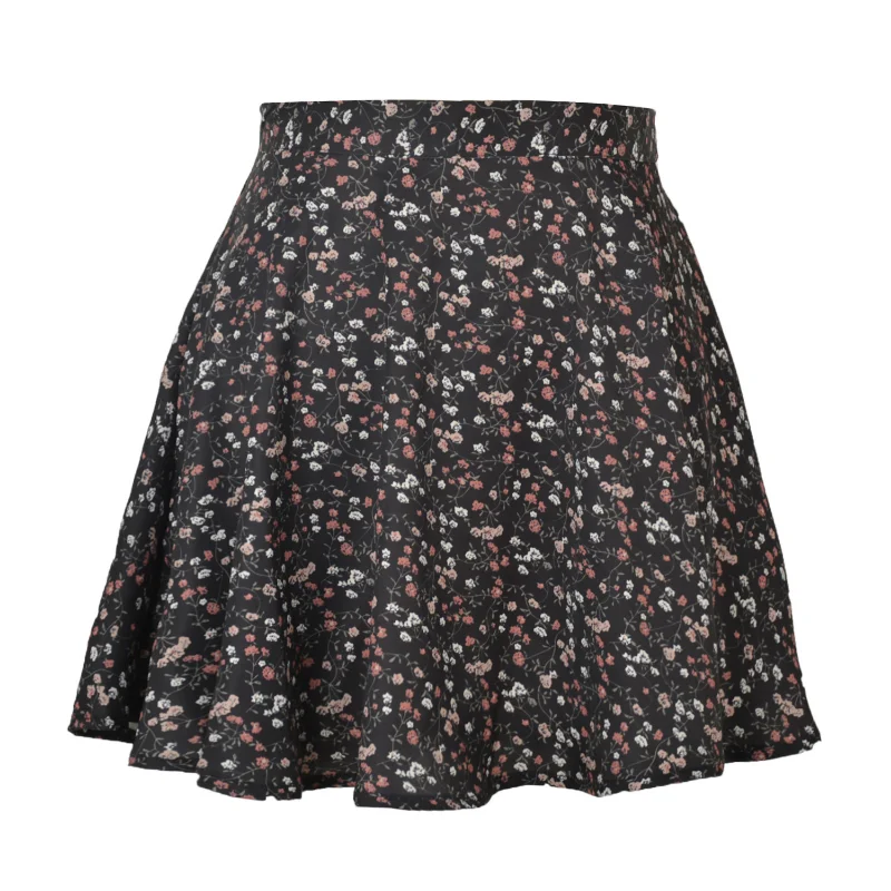 

2023 Summer Women Skirt Harajuku New 2023 New Ladies Floral Zipper Printed Chiffon Tall Waist Umbrella Skirt Women Sweet Elegant