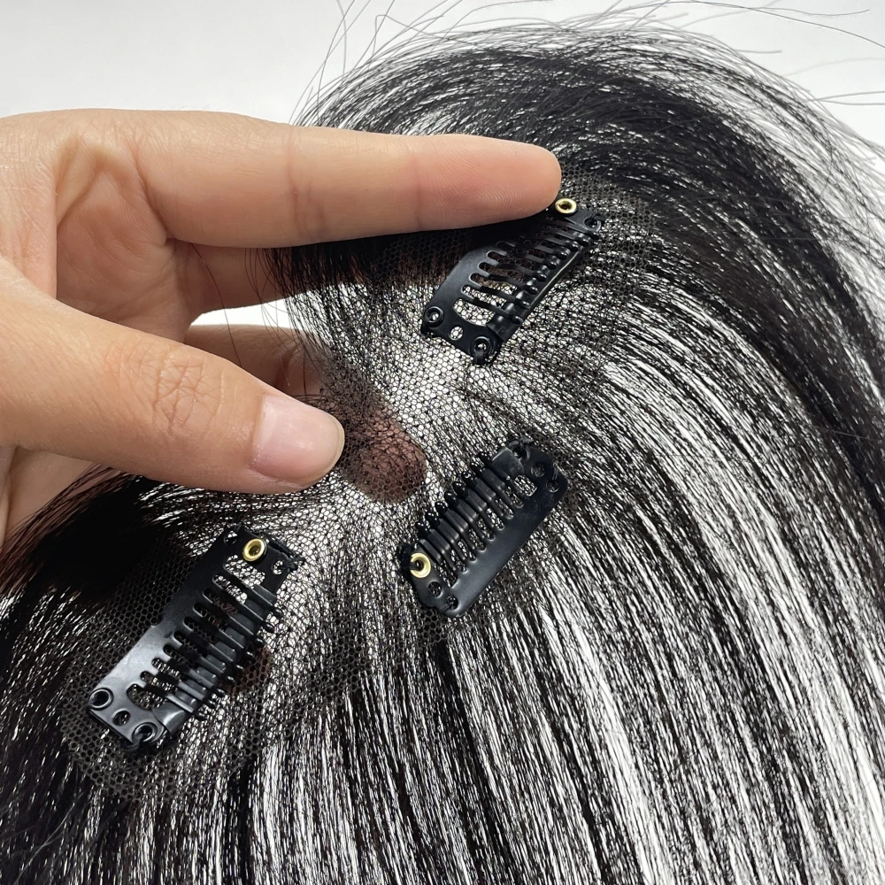 Natural Human Hair Clip In Bangs Topper 11