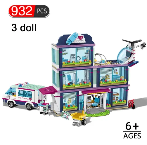 

New 932pcs Heartlake City Park Hospital Compatible Friends Building Block Girl Bricks Toys For Children Birthday Gifts 41318
