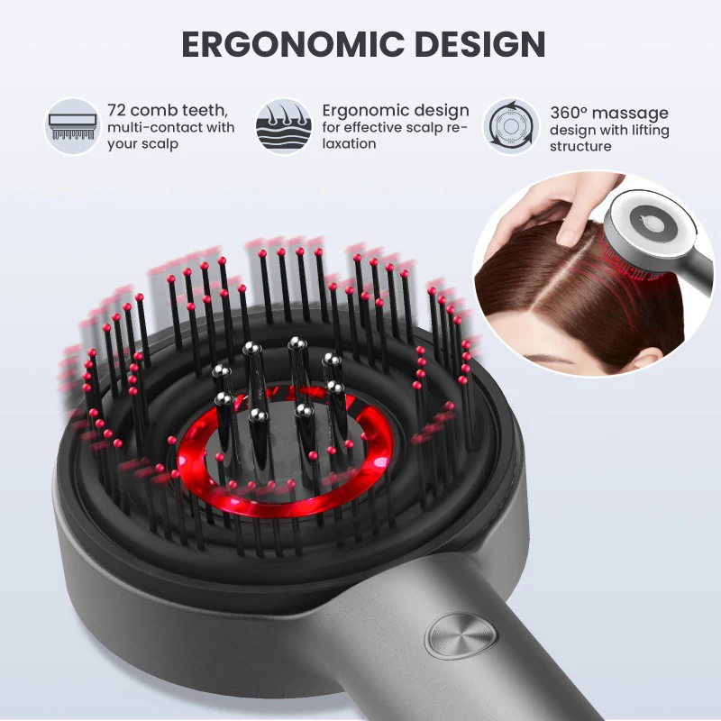 Electric Massage Comb Hair Growth Comb EMS Micro Electric Vibration Hair Head Massage Relax Scalp Vibration Therapy