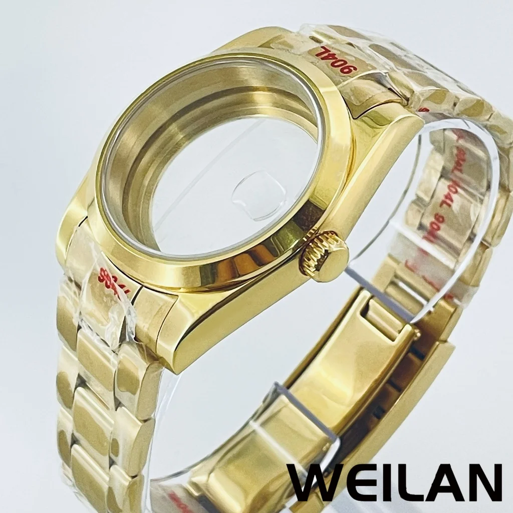 Gold Top Waterproof Watch Case with Sapphire Crystal
