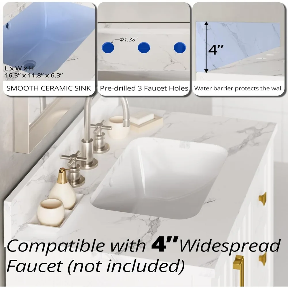 Bathroom Vanity with Sink, 30" Bathroom Cabinet with 2 Drawers and Storage, Modern Bathroom Vanity Set, Easy Assembly 4