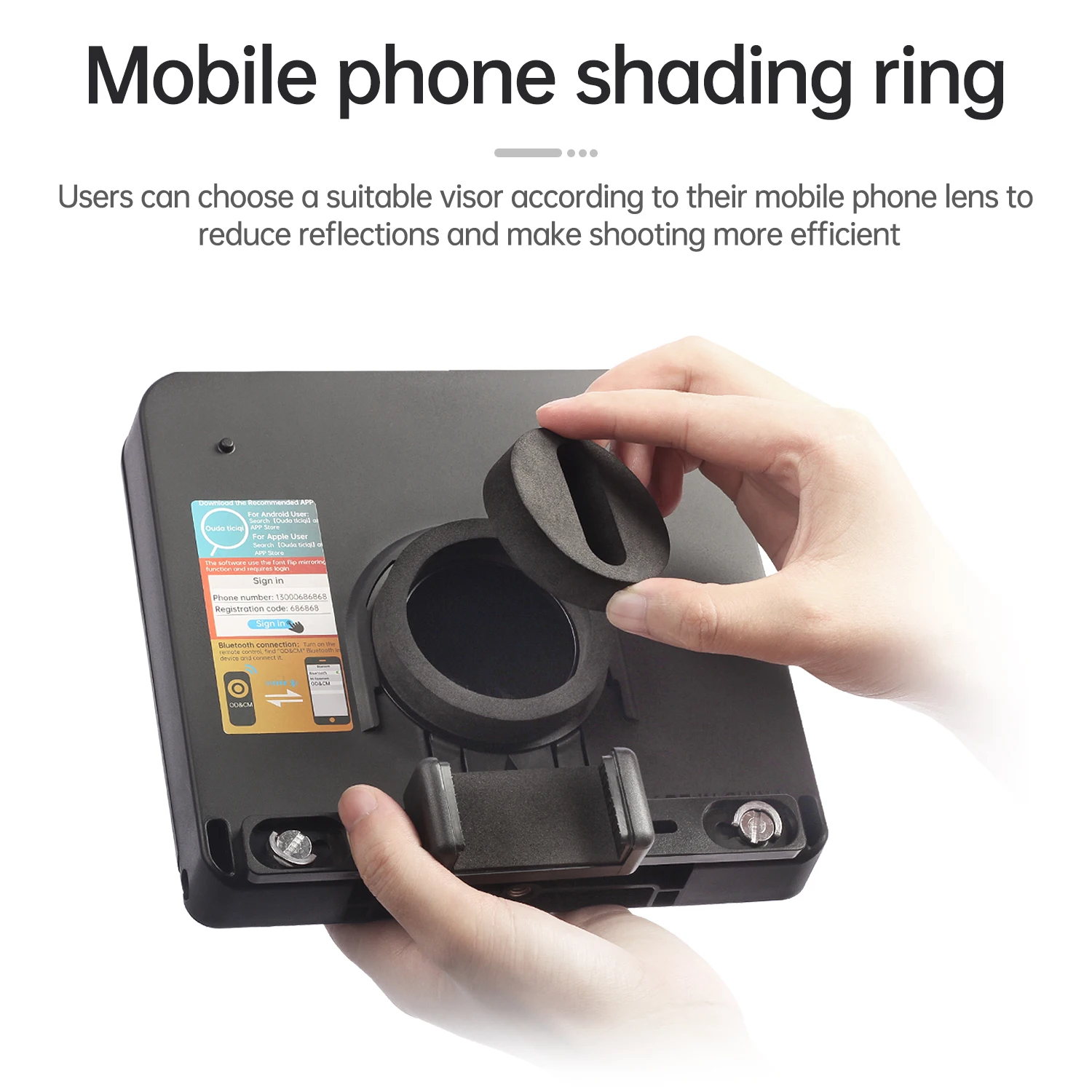 (未使用･未開封品)YC Onion テレプロンプター タブレット/スマートフォンカメラ用 Android/IOSに対応するアプリ リモコンとレンズアダプターリングポータブルテレ 713I2SQWNQL.jpg_BO30,255,255,