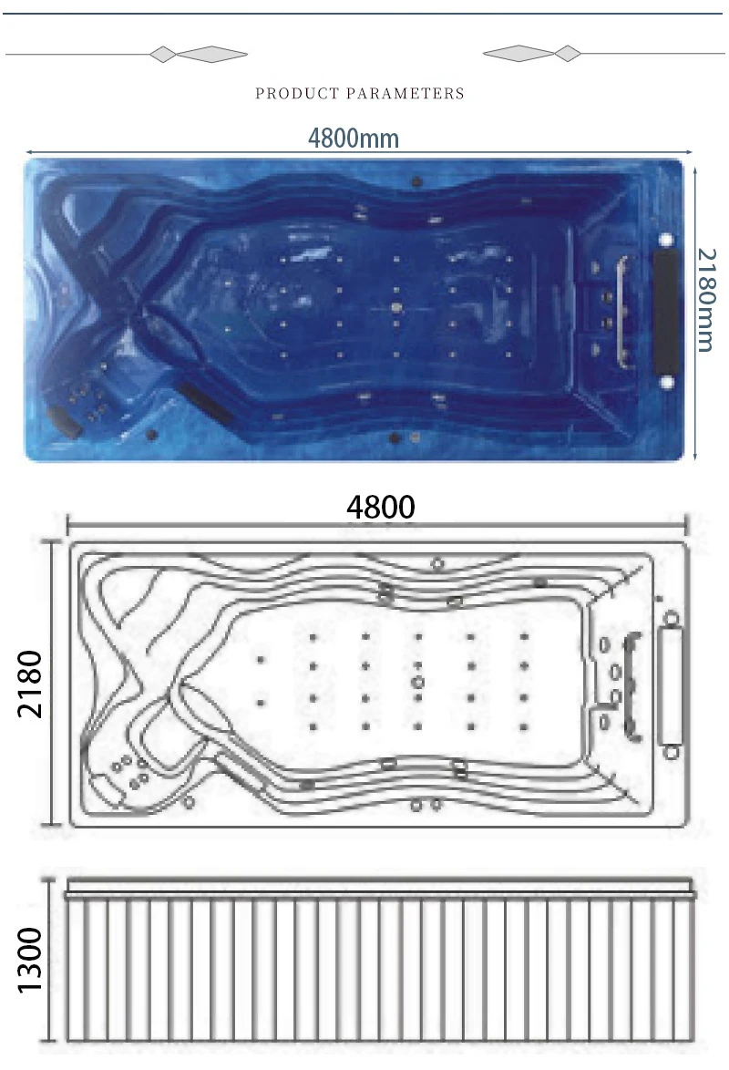 Description Picture 5 of item4800mm Swimming Pool Drop-In Whirlpool Bathtub Acrylic Hydromassage Embedded Outdoor Surfing SPA NS2011