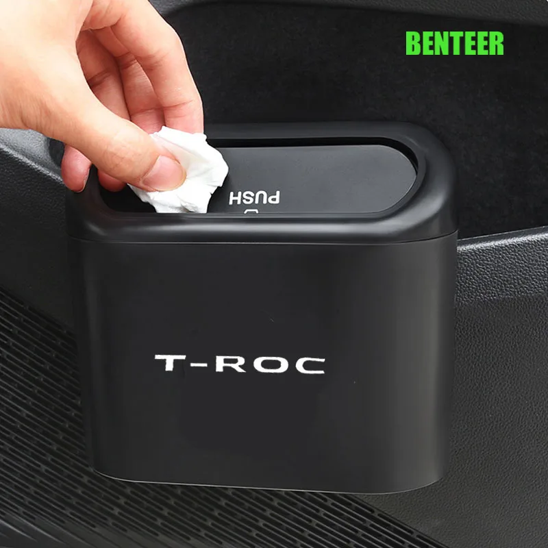Plastic Car Storage Box Trash Can Volkswagen TROC T-ROC Auto Accessories