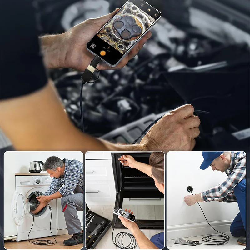 KUTOU 8mm High-Resolution Endoscope Camera for Engine and Sewer Inspection