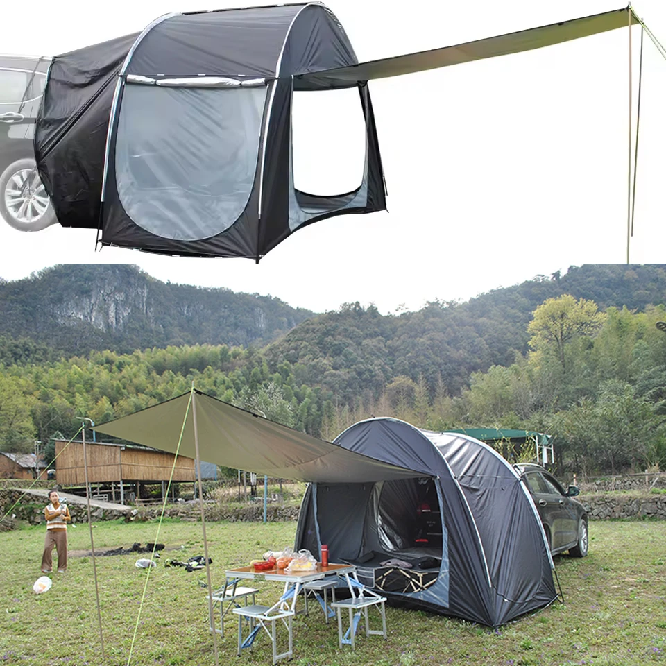 Outdoor SUV Car Rear Extension Tent Car Rear Tent Canopy Self-Driving Tour Wilderness Anti-Mosquito Sunshade Trunk