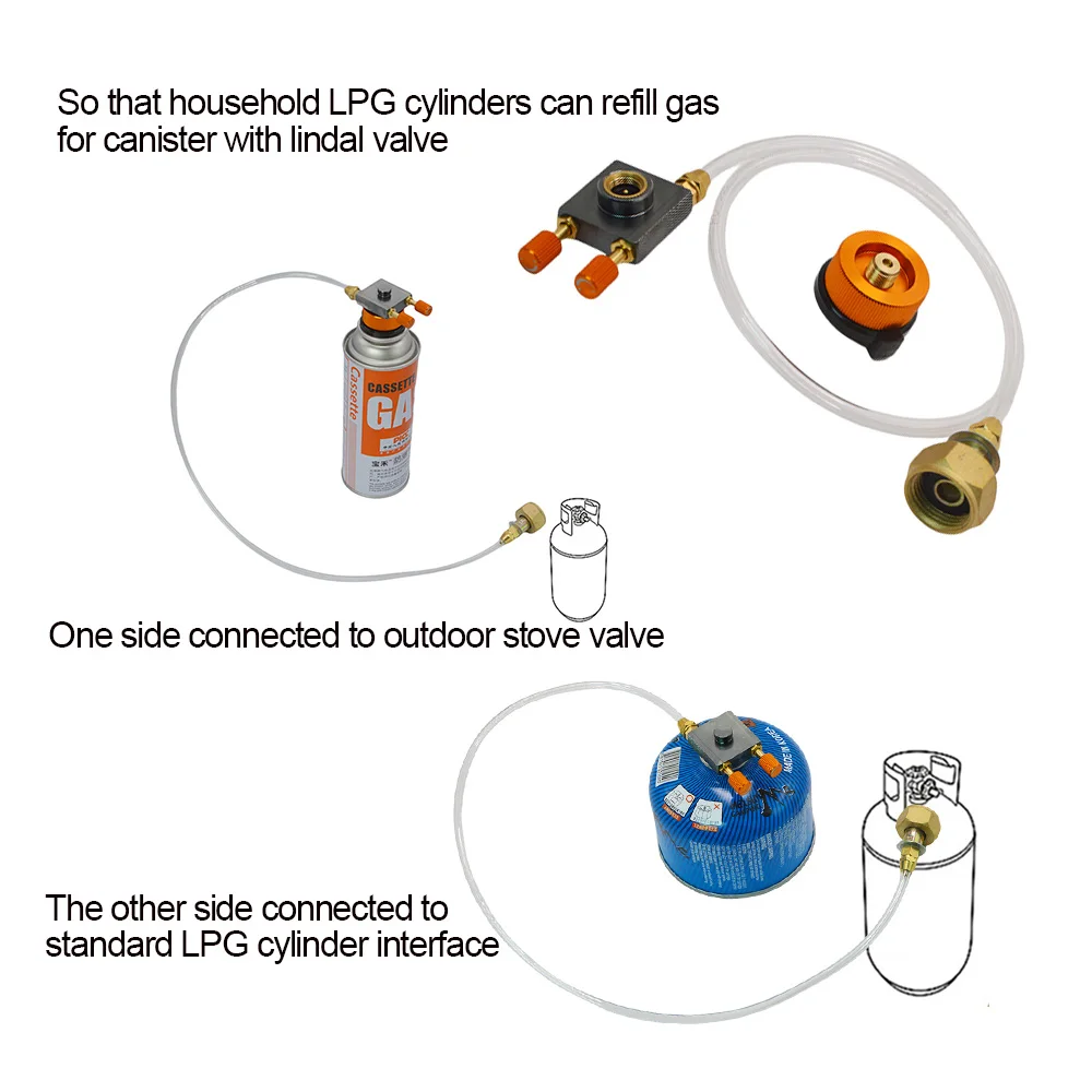 Camping Gas Stove Gas Refill Adapter Hiking Outdoor Burner Bridge card type Long Flat Gas Tank  Furnace Coupler  Connector