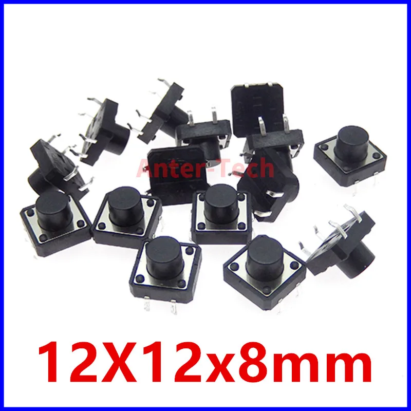 Tactile Button Caps 20PCS Tactile Tact Mini Push Button Switch Micro switch 12x12 12*12*4.3mm 5mm 6 7 8 9 10 11 12 mm 4Pinc tact switch